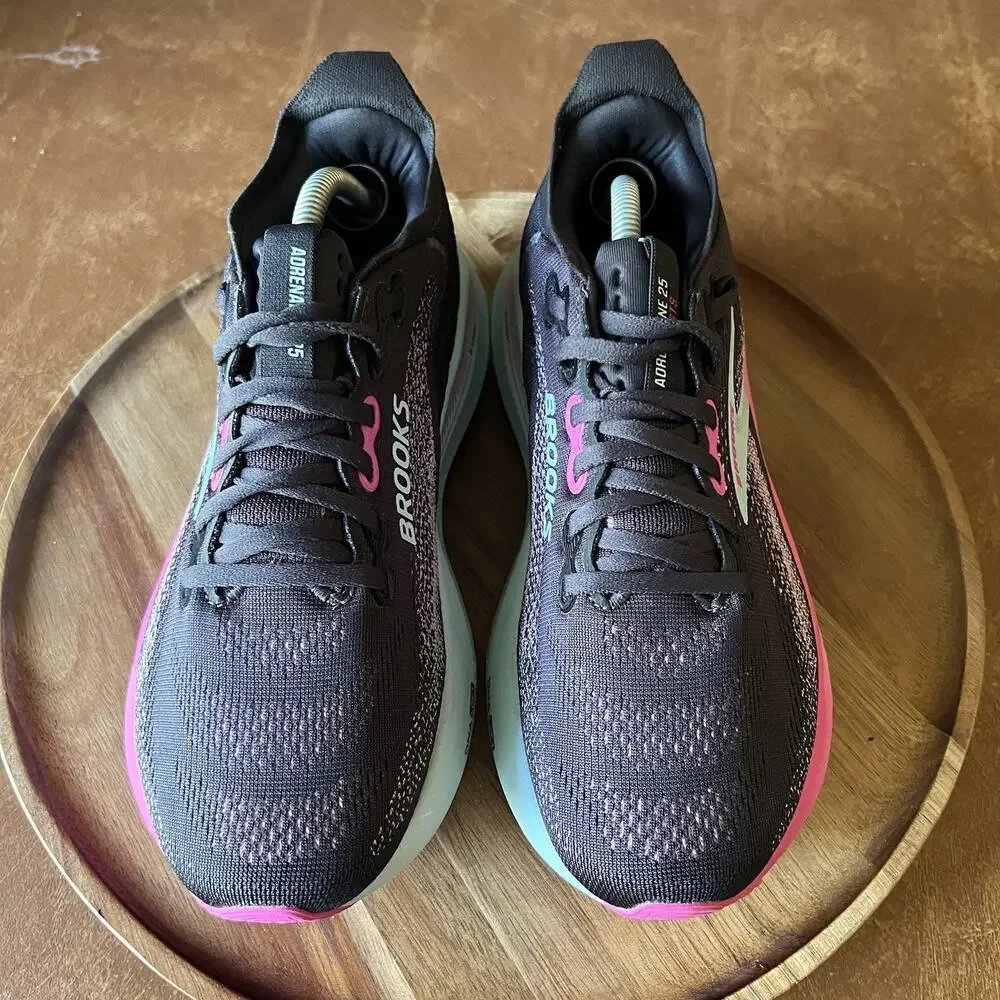 Brooks Adrenaline GTS 25 Supportive Women's 8 Black Pink Running Shoes Sneakers